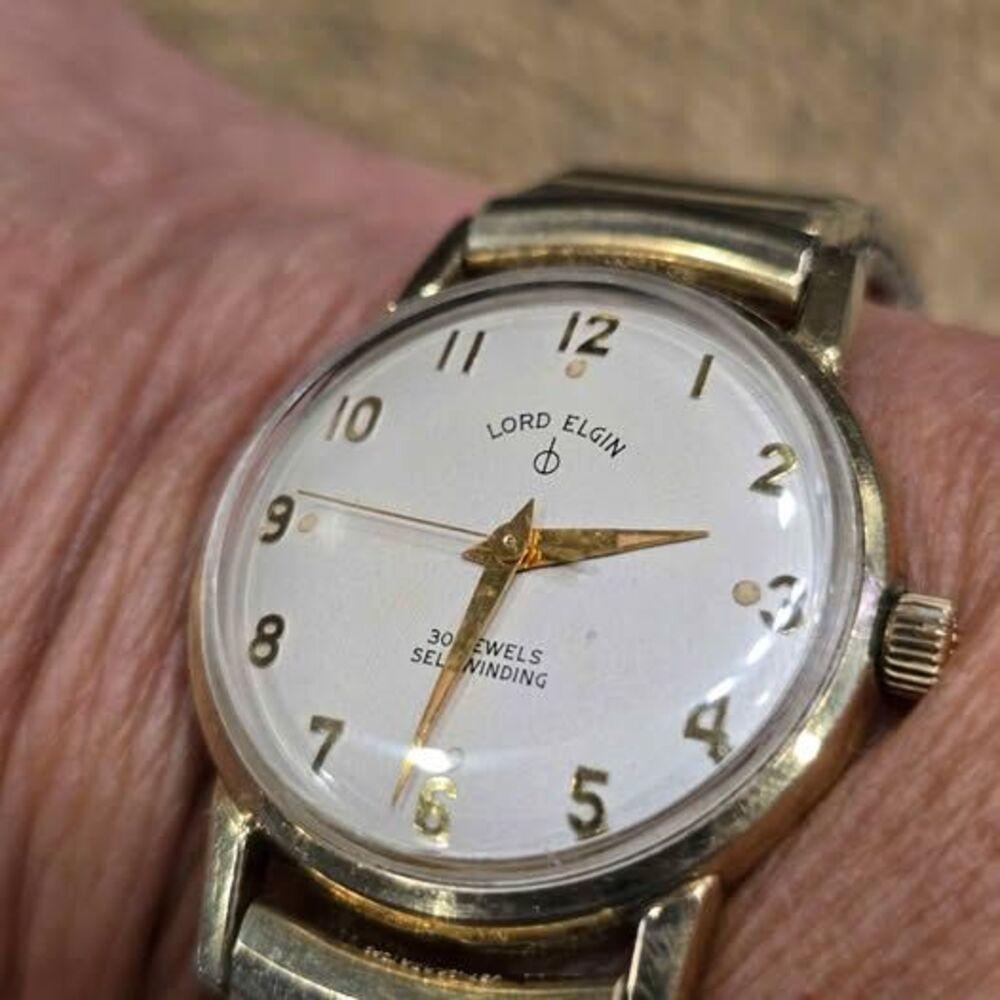 Vintage Mens Lord Elgin Self-Winding 30 Jewel Watch 10K RGP